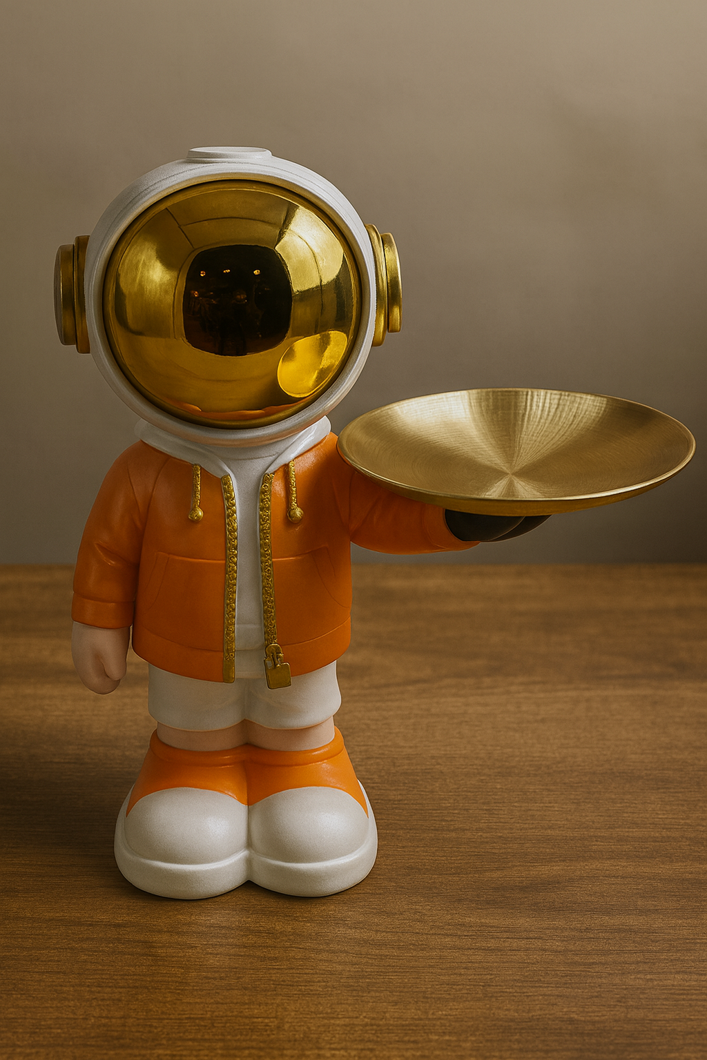 Luxury Astronaut Figurine with Tray â Modern Home & Office Decor