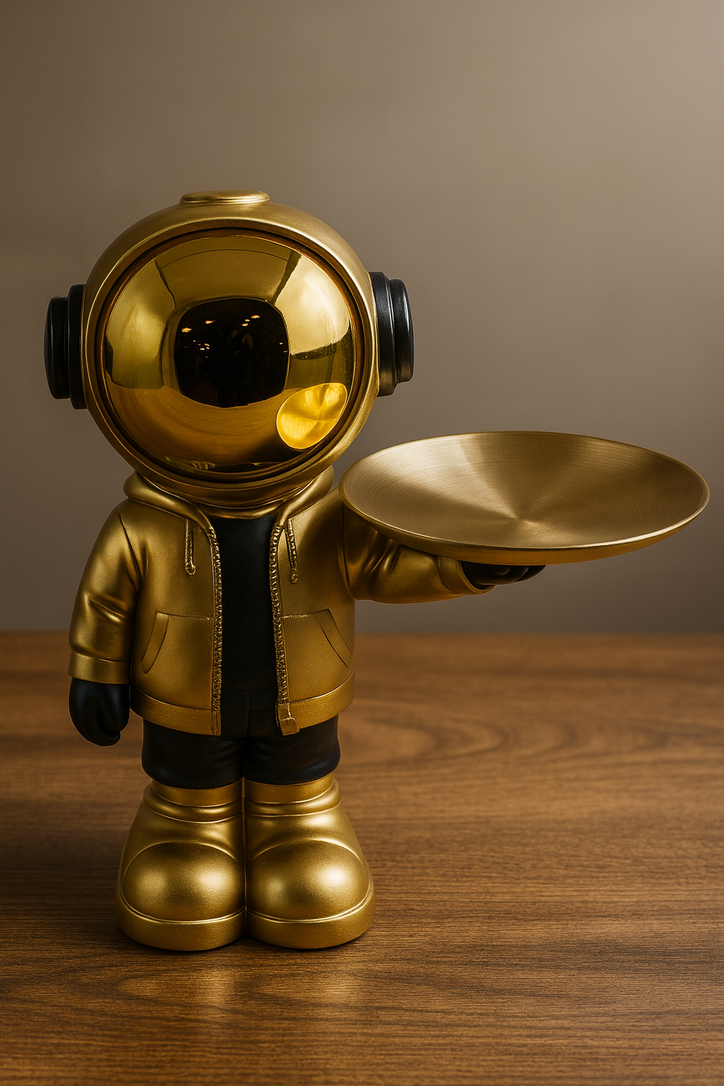 Luxury Astronaut Figurine with Tray â Modern Home & Office Decor
