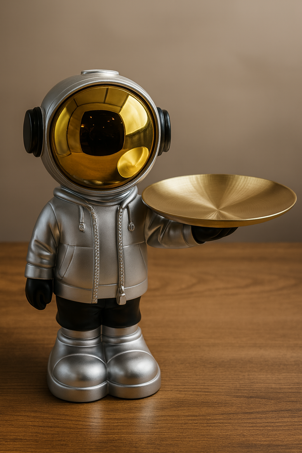 Luxury Astronaut Figurine with Tray â Modern Home & Office Decor
