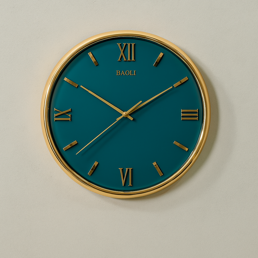 Classic Black & Gold Roman Numeral Wall Clock β BAOLI Luxury Design
