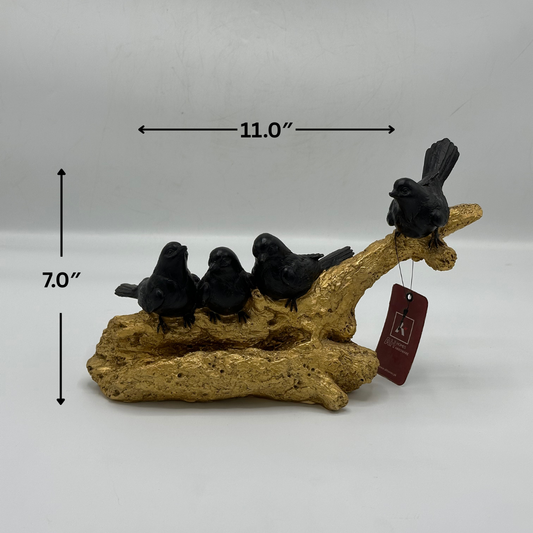 Decorative Birds on Golden Branch Figurine