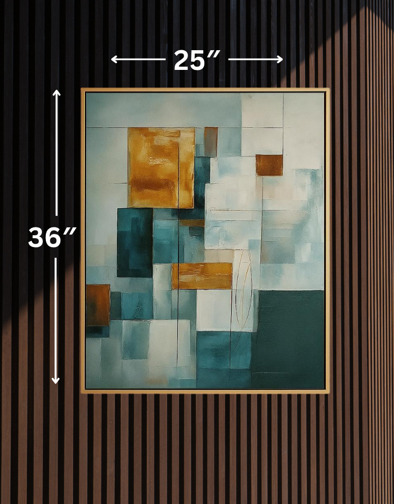 Evolving Canvas: Modern Geometric Abstract Framed Wall Art