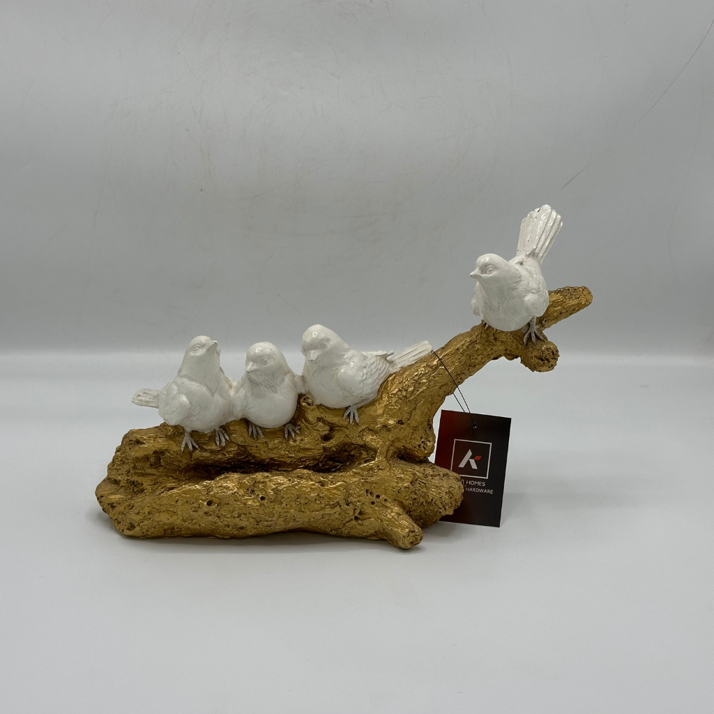 Decorative Birds on Golden Branch Figurine