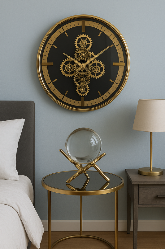 Crystal Sphere on Golden Stand – Luxury Decorative Accent