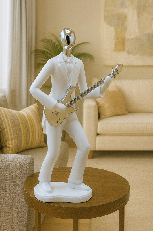 Guitar Player Figurine – Modern Musician Sculpture for Home & Office Decor