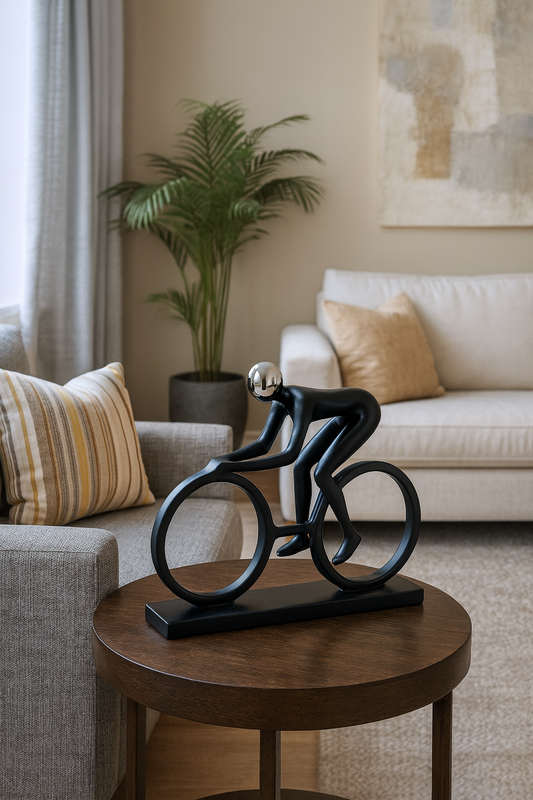 Cyclist Sculpture – Modern Abstract Sports Decor
