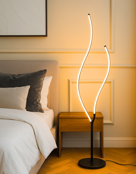 Modern Artistic Wave LED Floor Lamp - Elegant Ambient Lighting