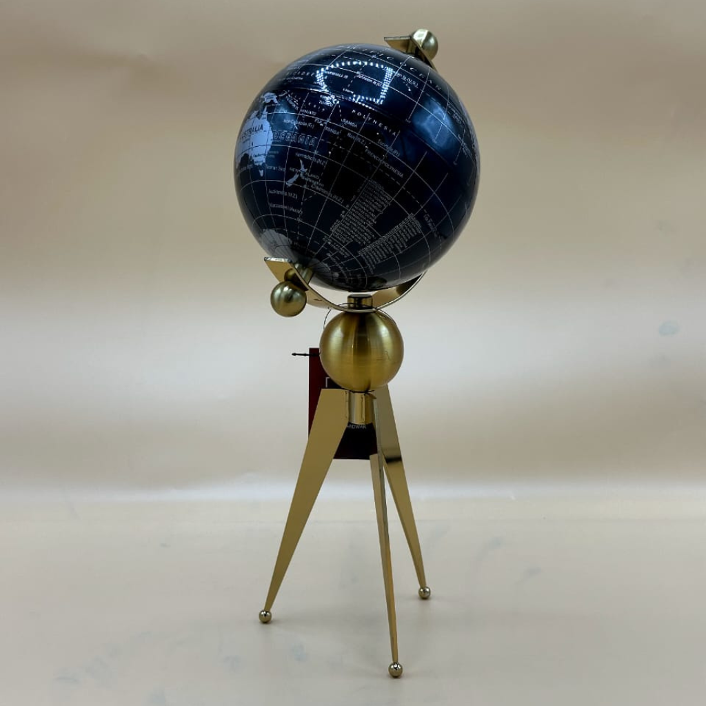 Chic Black & Gold Tripod World Globe - Modern Desk & Office Decor Statement Piece