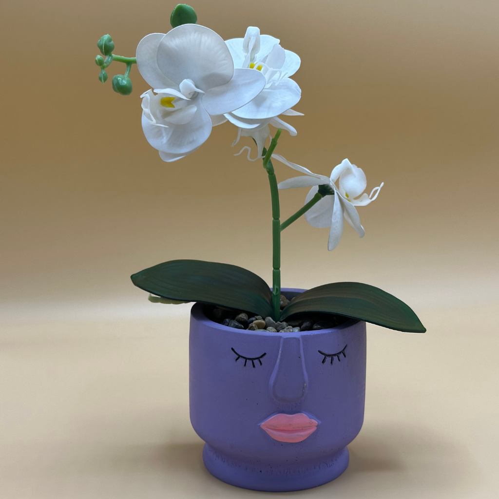 Whimsical "Mister Smile" Faux Floral Arrangement in Character Pot